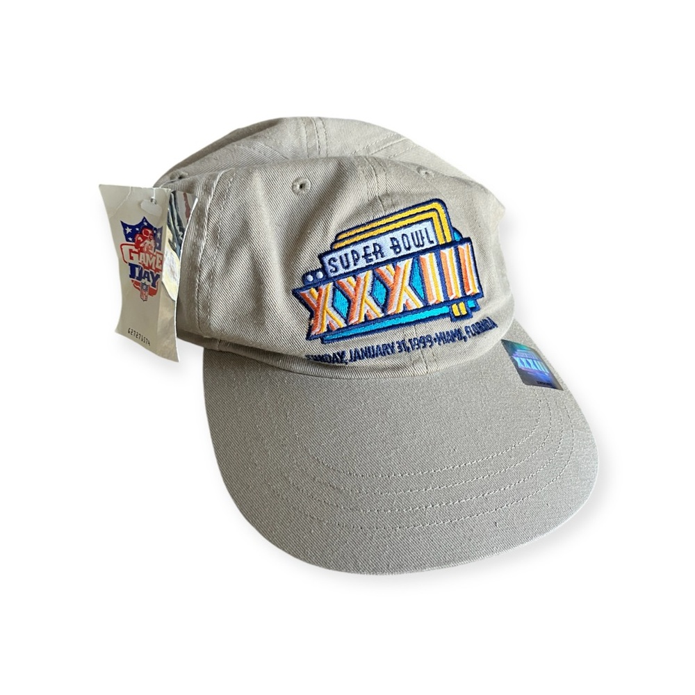 Vintage Logo 7 1999 Super Bowl strap back hat
